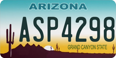 AZ license plate ASP4298