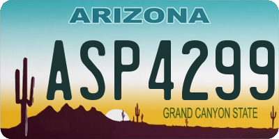 AZ license plate ASP4299
