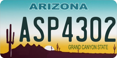 AZ license plate ASP4302