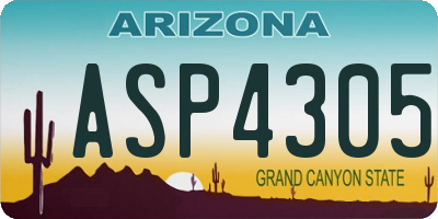 AZ license plate ASP4305