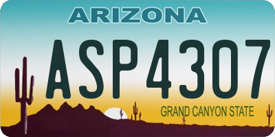 AZ license plate ASP4307