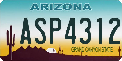 AZ license plate ASP4312