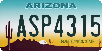 AZ license plate ASP4315
