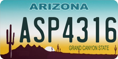 AZ license plate ASP4316