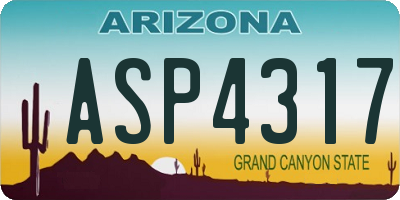 AZ license plate ASP4317