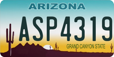 AZ license plate ASP4319