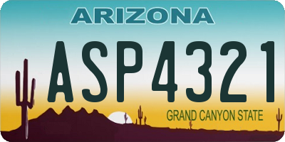 AZ license plate ASP4321