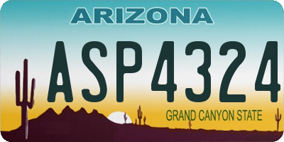 AZ license plate ASP4324