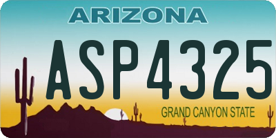 AZ license plate ASP4325