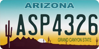 AZ license plate ASP4326