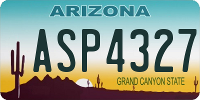 AZ license plate ASP4327