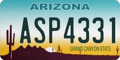 AZ license plate ASP4331