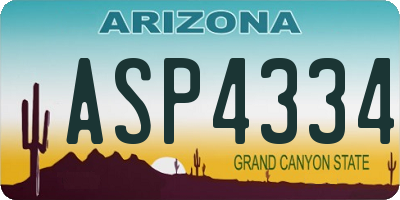 AZ license plate ASP4334