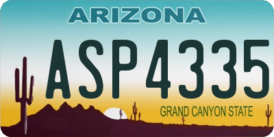 AZ license plate ASP4335