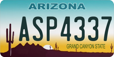 AZ license plate ASP4337