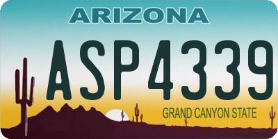 AZ license plate ASP4339