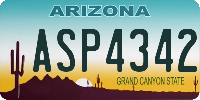 AZ license plate ASP4342