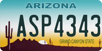 AZ license plate ASP4343