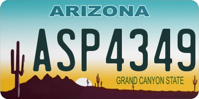 AZ license plate ASP4349