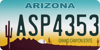 AZ license plate ASP4353