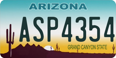 AZ license plate ASP4354