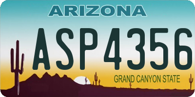 AZ license plate ASP4356