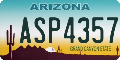 AZ license plate ASP4357