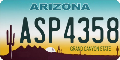 AZ license plate ASP4358