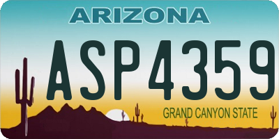 AZ license plate ASP4359