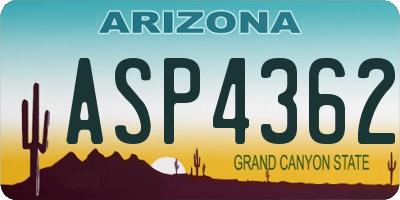 AZ license plate ASP4362