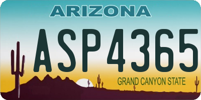 AZ license plate ASP4365