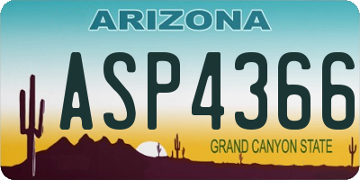 AZ license plate ASP4366