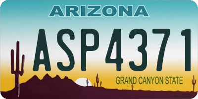AZ license plate ASP4371