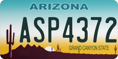 AZ license plate ASP4372