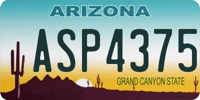 AZ license plate ASP4375