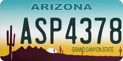 AZ license plate ASP4378
