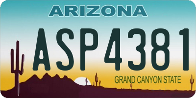 AZ license plate ASP4381