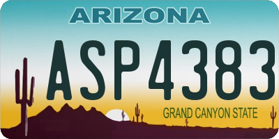 AZ license plate ASP4383