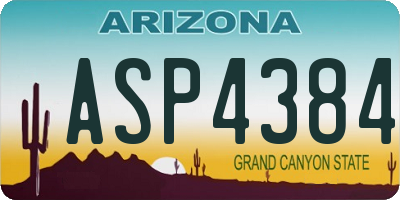 AZ license plate ASP4384