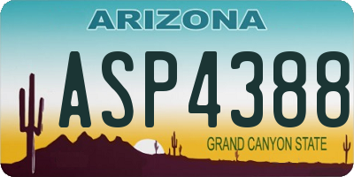 AZ license plate ASP4388
