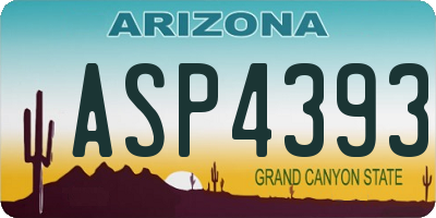 AZ license plate ASP4393