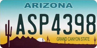 AZ license plate ASP4398