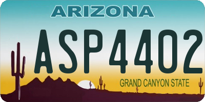 AZ license plate ASP4402