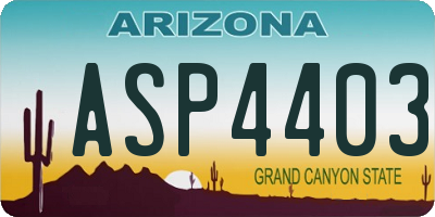 AZ license plate ASP4403