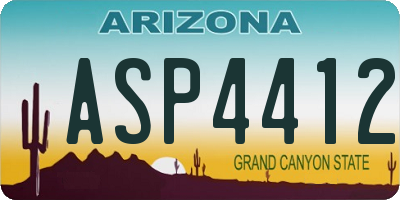AZ license plate ASP4412