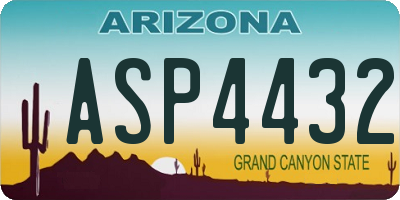 AZ license plate ASP4432
