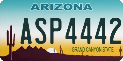 AZ license plate ASP4442