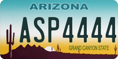 AZ license plate ASP4444