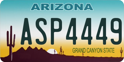 AZ license plate ASP4449