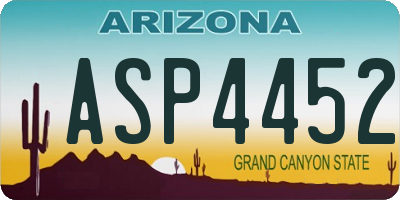 AZ license plate ASP4452